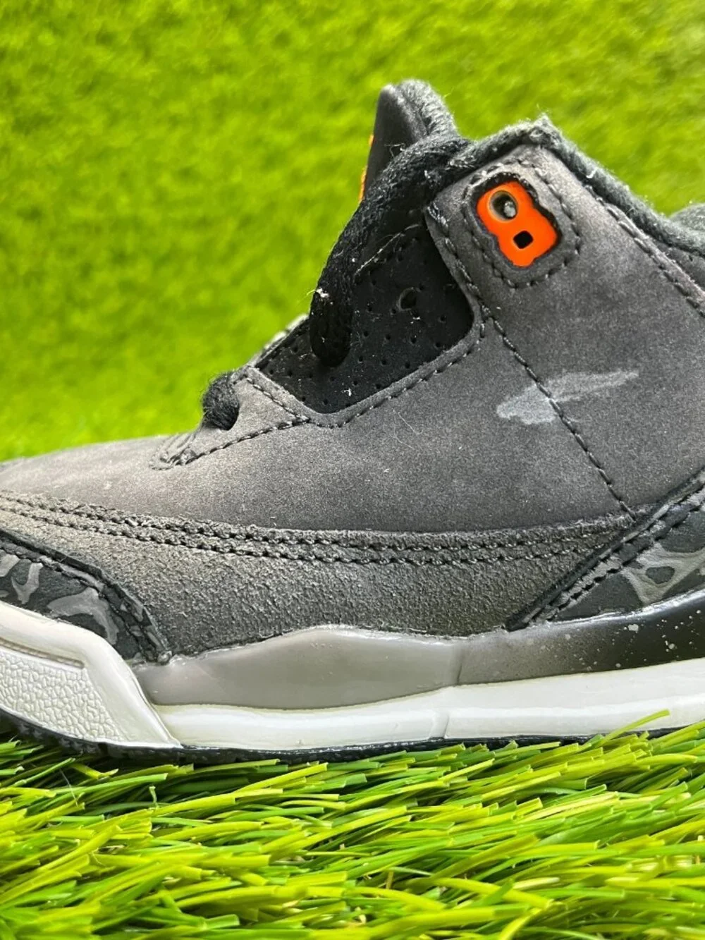Nike Air Jordan 3 Retro Toddler Size 4C Black Gray White Athletic Shoes Sneakers